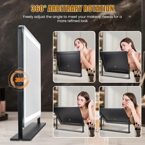 Espejo De Maquillaje Con Luz Led 56x43cm Negro
