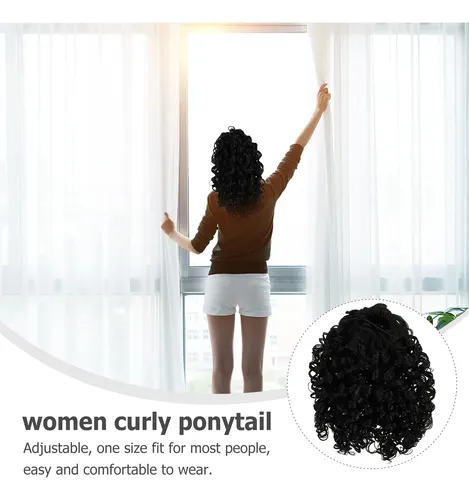 Pieza De Cabello Rizado Largo Para Coleta Con Extensión