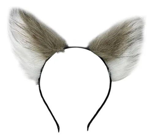 Animal Peludo Gato Zorro Oreja Pelo Aro Moda Café Con Leche