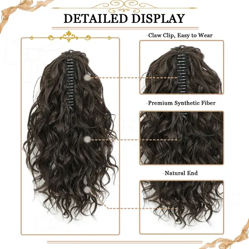 Extensiones De Cabello Rizado Para Coleta De 12 Pulgadas Con