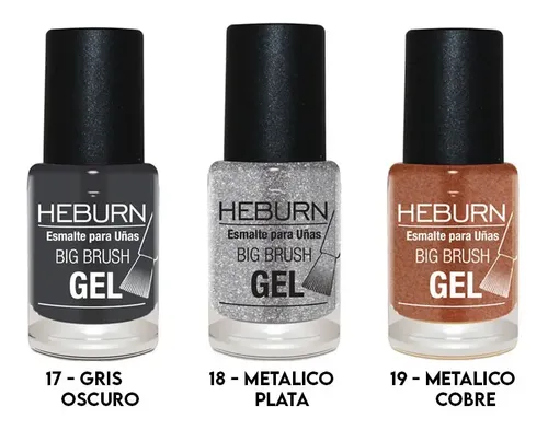 Kit 5 Esmaltes Uñas Heburn Gel Sin Cabina Manicuría Manos