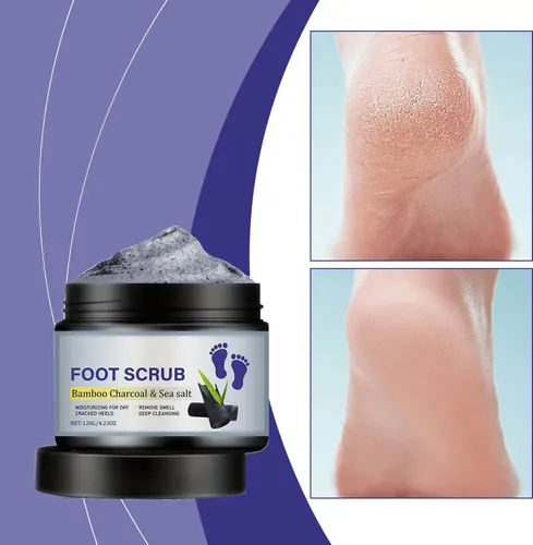 Exfoliante Para Pies Marinos Con Carbón, Limpieza Profunda Y