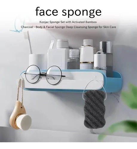 Set De Esponja Konjac Con Carbón De Bambú Activado, Para Uso