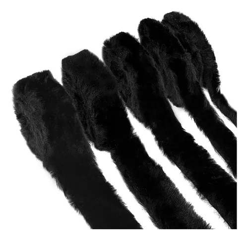5 Piezas Cintas De Pelo Imitación Pelo De Conejo Negro