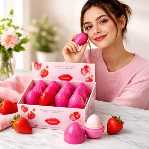 24 Bálsamos Labiales Frutilla Hidratantes Y Cambiantes