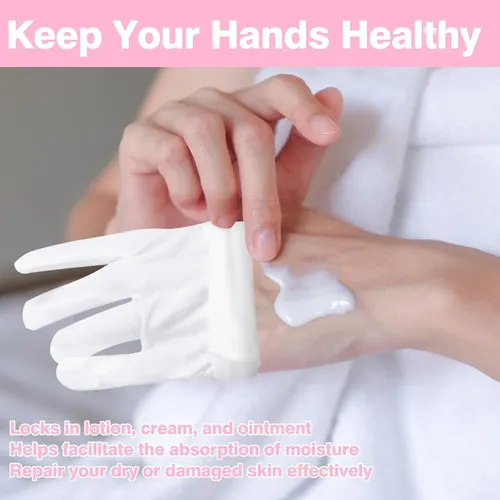 Guantes Algodón Blancos Hidratantes Para Manos Secas Xl