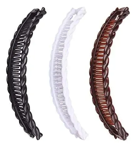 3 Pack One Black And One Brown Large Banana Clips Fish