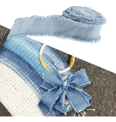 Adornos De Cinta Vaquera. Accesorios De Ropa Azul Claro