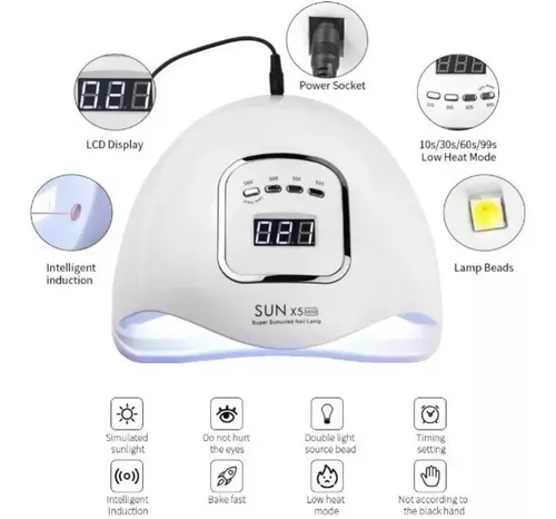 Cabina Secador Uñas Sun X5 Max 110w Uv Led Gelificadas Semi