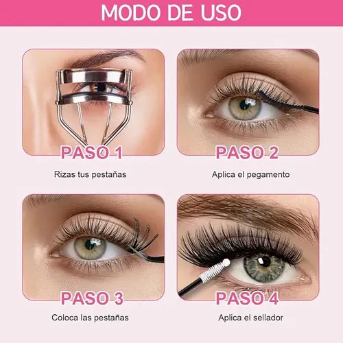 Kit Completo Pestañas Individuales Removedor Pegamento Pinza