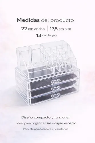 Organizador Acrílico De Maquillajes Y Cosmeticos Con Cajones