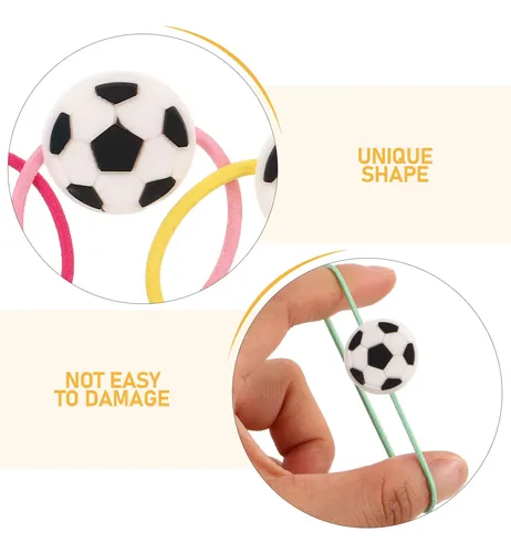 24 Piezas De Elásticos Deportivos De Fútbol Para Niñas, Pelo