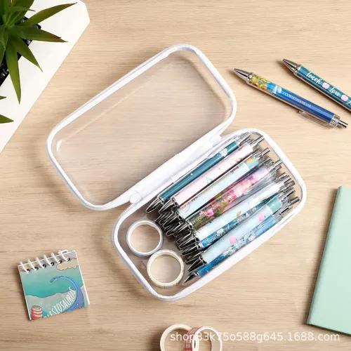 Pack X3 Estuches C/cierre Organizador Maquillajes Cosmeticos Color Blanco