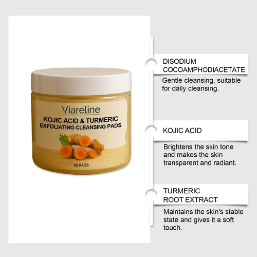 Almohadillas Limpiadoras Exfoliantes Con Cúrcuma Viareline,