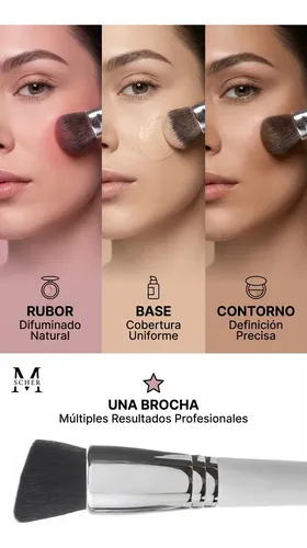 Brocha Multiuso Maquillaje Rostro Base Contorno Melody Scher