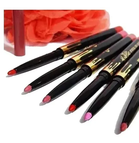 Set 6 Delineadores Labios Crayon Retractil 6 Colores
