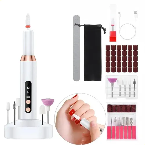 Pulidor Recargable Para Uñas Manos Y Pies Blanco