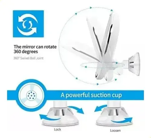 Ventosas De Maquillaje Led Con Espejo, Aumento De 10 X, Usb,