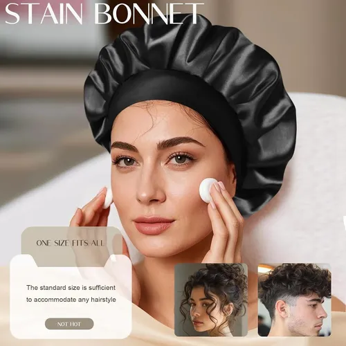 Bonnet Satén Leuceiy Lsb01 Para Cabello Rizado Y Natural