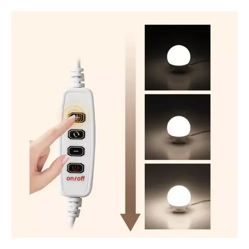 Luces For Espejo De Maquillaje, 10 Bombillas Led, 3 Coloresf