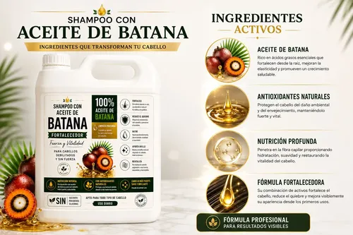 Shampoo Fortalecedor Aceite De Batana Sin Sulfatos 5l