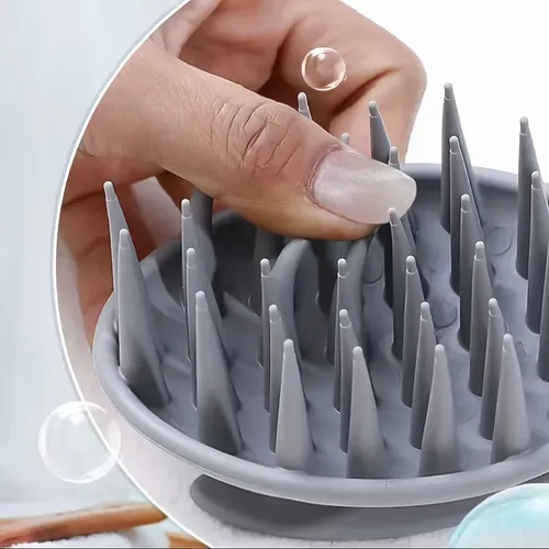 Cepillo De Silicona Para Champú, Masajeador De Cuero Cabellu
