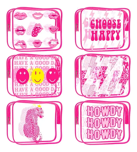 Bolsas De Maquillaje Cunno Preppy Boho Smile Face Flamingo,