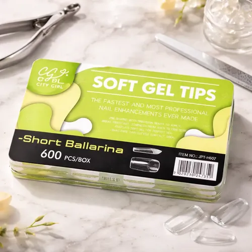 Tips Soft Gel Press On Uñas Postizas Caja City Girl 600u