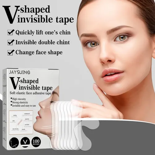 Cinta De Estiramiento Facial Invisible, 100 Tiras, Cinta .