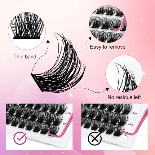 Extensiones De Pestañas Postizas Fadlash Diy 144 Racimos D