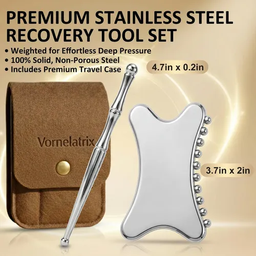 Juego De Herramientas Para Raspar Músculos Y Gua Sha De Acer