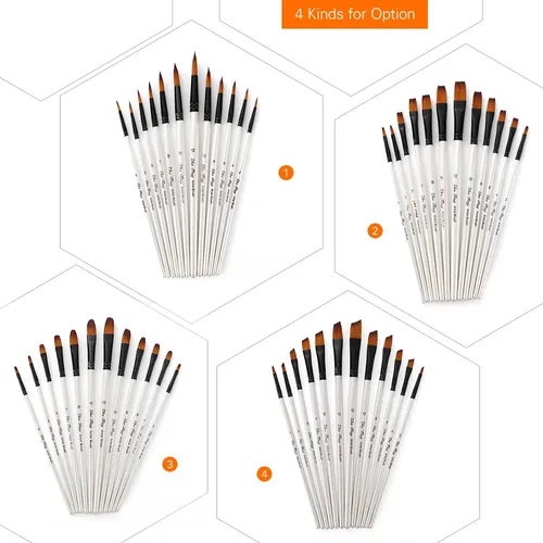 Juego De 12 Pinceles Profesionales De Nailon Para El Cabello