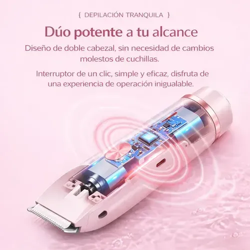 Doble Cabezal Afeitadora Mujer Sin Dolor Depiladora Eléctri