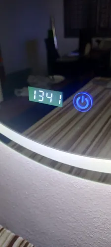 Espejo Led Redondo 60cm Botón Touch Reloj Hora Temperatura