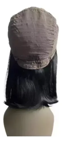 .. Peluca Corta De Encaje Natural De 35 Cm De Cabello Humano