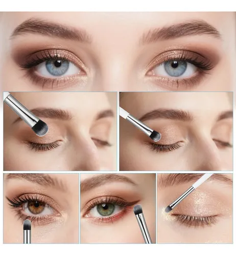 7 Pcs Eye Makeup Brush Set, Portable Small Makeup Brush