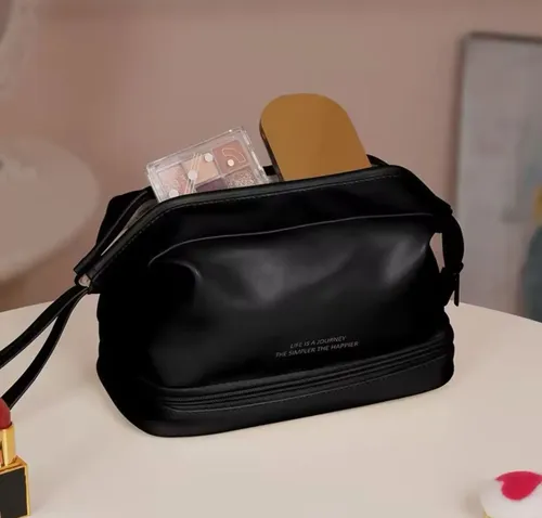 Neceser Grande Impermeable Organizador De Maquillaje Doble