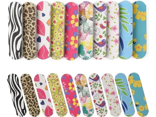 3 Limas Mini Estampadas Para Manicuria Uñas Esculpidas