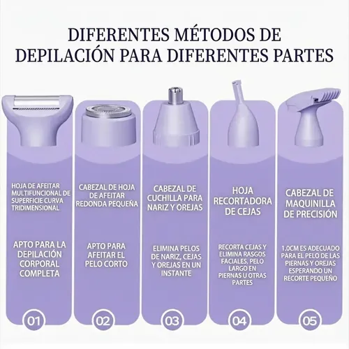 Depilador 5 En 1: Seguro, Sin Dolor For Todo El Cuerpo
