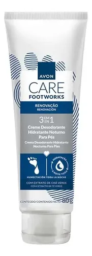 Crema hidratante Avon Footworks para los pies – 80g Fragancia crema hidratante nocturna