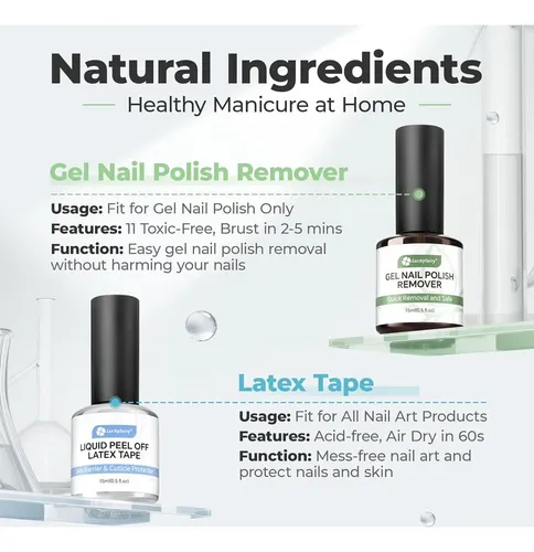 Removedor De Esmalte De Uñas En Gel Luckyfairy 15ml Rápido