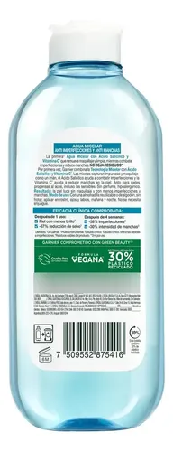 Garnier Agua Micelar Con Ácido Salicílico 400ml