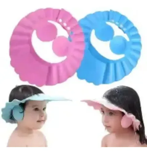 Gorra con visera de baño para bebés y niños, color rosa