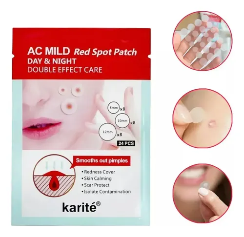 24 Parches Anti Acne Granitos Puntos Negros Facial 8,10,12mm