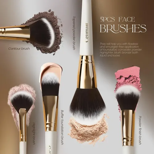 Set De Brochas De Maquillaje 12 Piezas Con Estuche Blanco