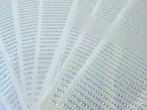 Gemas Strass Autoadhesivas 3mm Rostro Cuerpo X20 Plateado