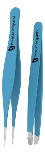 Juego De 2 Pinzas Para Cejas Tweezer Guru, Acero Inoxidable,