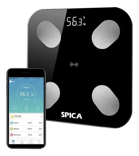 Balanza De Baño Bluetooth Personal 180k Spica Lbal-60 Vidrio