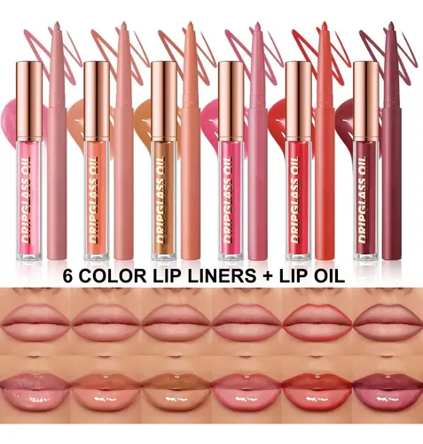 Mefyhtune Set 12 Delineadores Labiales Mate Y Brillo