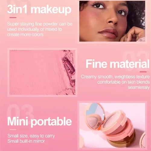 Paleta Makeup 3 En 1 Uock, Tamaño De Viaje, Tono 01
